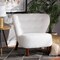 Baxton Studio Cabrera Modern & Contemporary White Boucle Upholstered and Walnut Brown Finished Wood Accent Chair 204-12576 - alternate 1